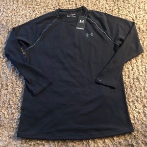 NWT Under Armour Mens UA ColdGear Base Baselayer Crew Black Size:2XL 1360451